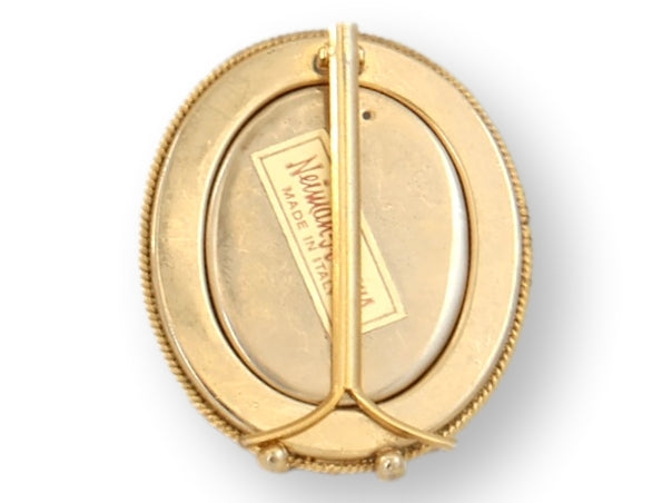 Midcentury Italian Micromosaic Oval Picture Frame for Neiman Marcus