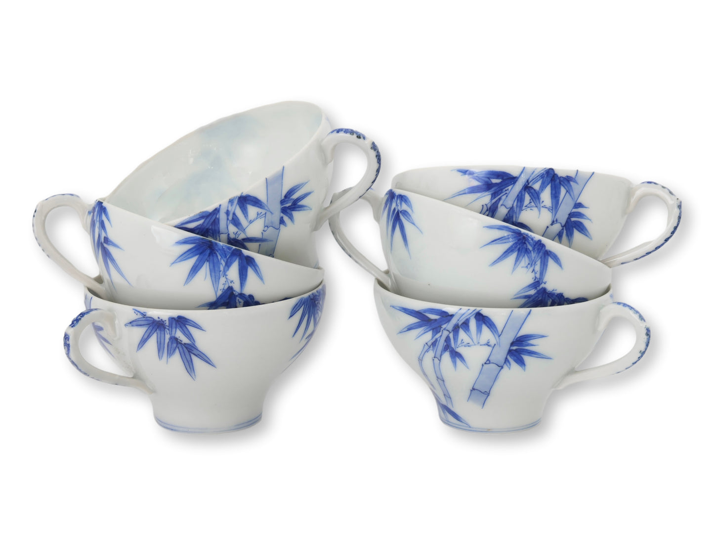 Japanese Meiji Period Bamboo Tea Cups, Set of 4