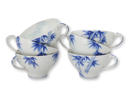 Japanese Meiji Period Bamboo Tea Cups, Set of 4
