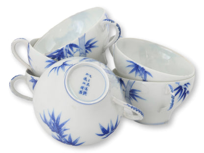 Japanese Meiji Period Bamboo Tea Cups, Set of 4