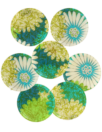 1960s Fiberglass Drink Coasters, Set of 7