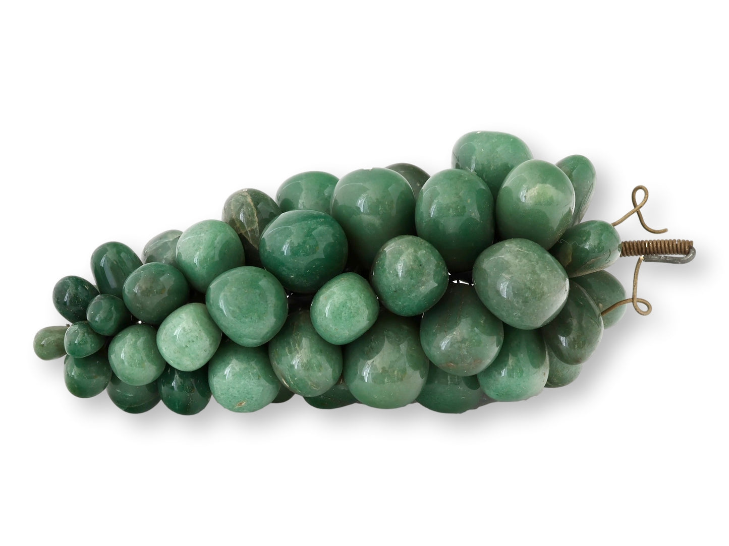 Large Italian Green Stone Grape Cluster Sculpture