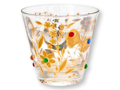Culver "Birds & Butterflies" Jeweled Glasses, Set of 8