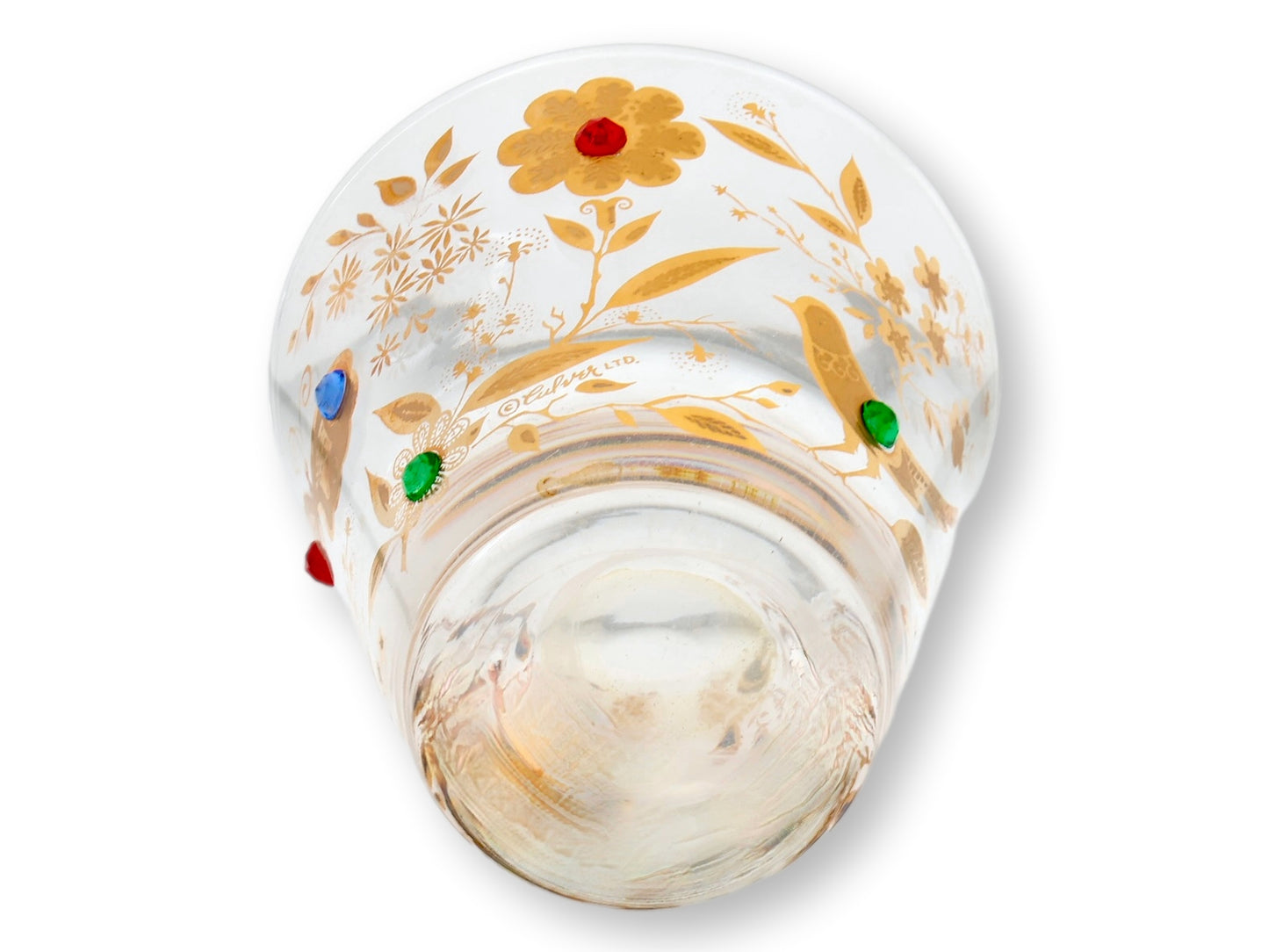 Culver "Birds & Butterflies" Jeweled Glasses, Set of 8