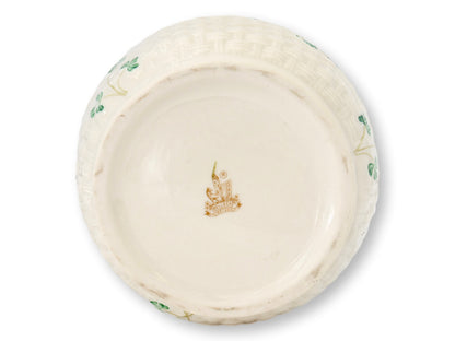 Irish Belleek Shamrock Biscuit Barrel