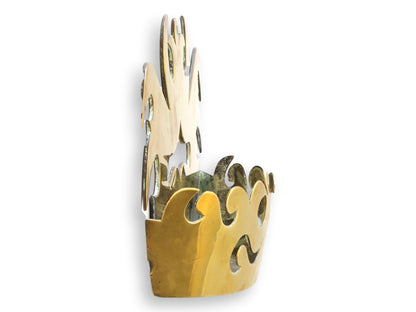 Victorian Brass Crown Wall Pocket