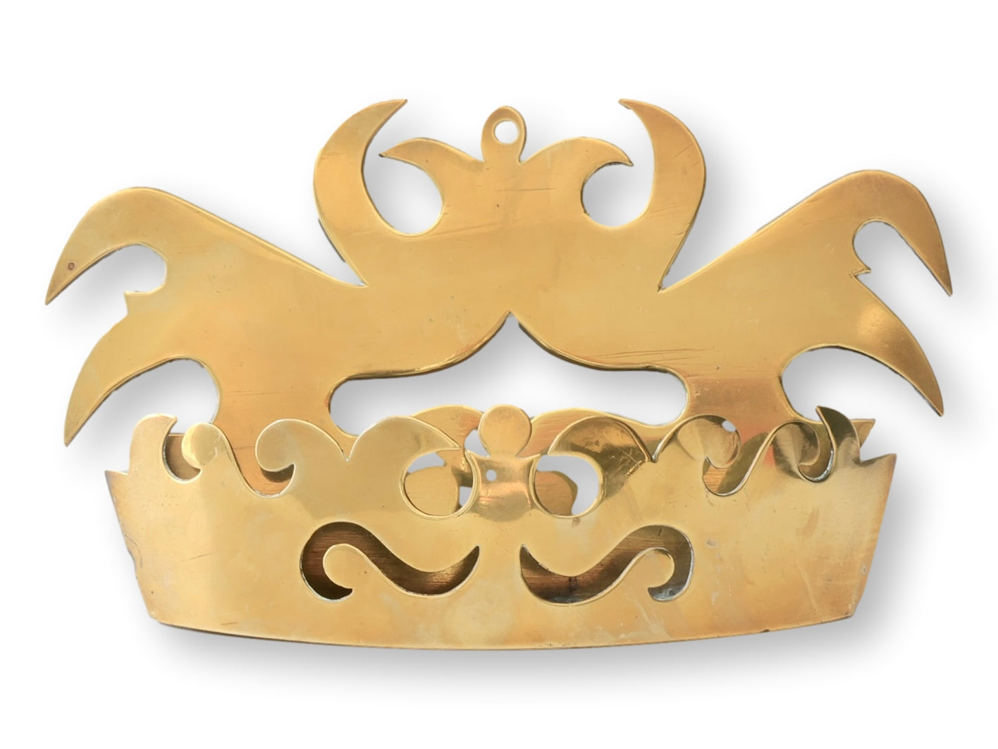 Victorian Brass Crown Wall Pocket