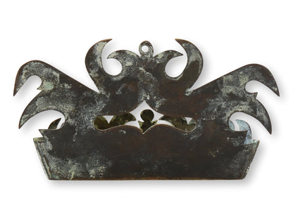 Victorian Brass Crown Wall Pocket