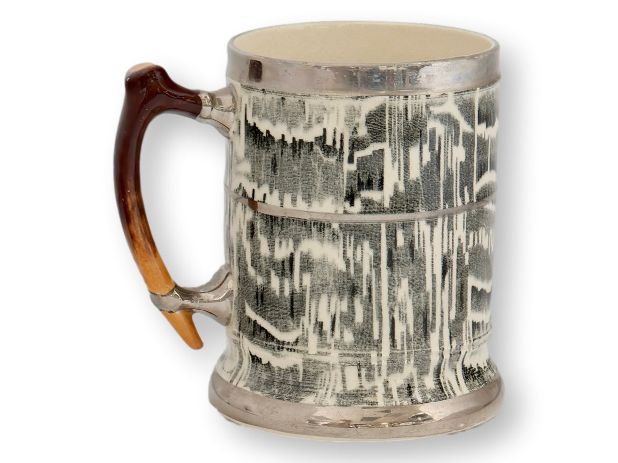 Arthur Wood Faux Bois Ale Mug with Silver Mounts