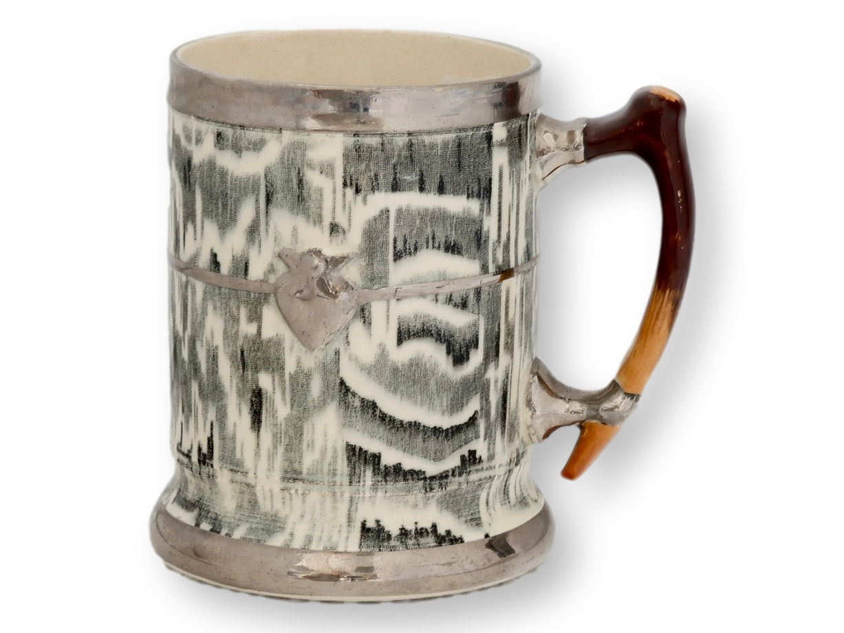 Arthur Wood Faux Bois Ale Mug with Silver Mounts