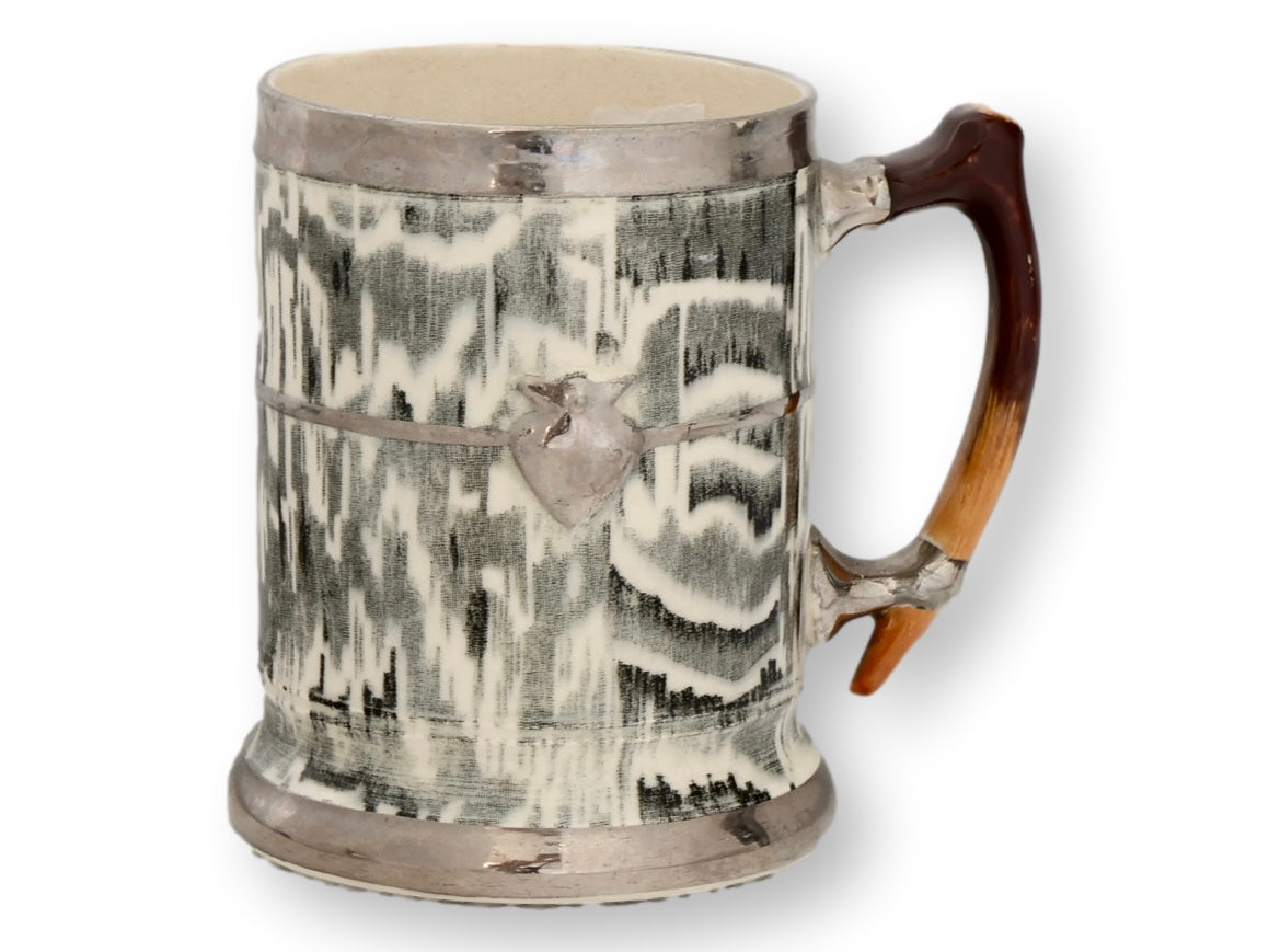 Arthur Wood Faux Bois Ale Mug with Silver Mounts
