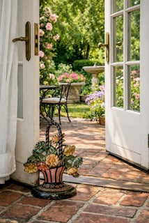American Cast Iron Flower Basket Doorstop