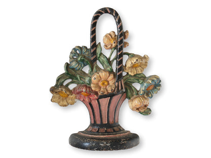 American Cast Iron Flower Basket Doorstop