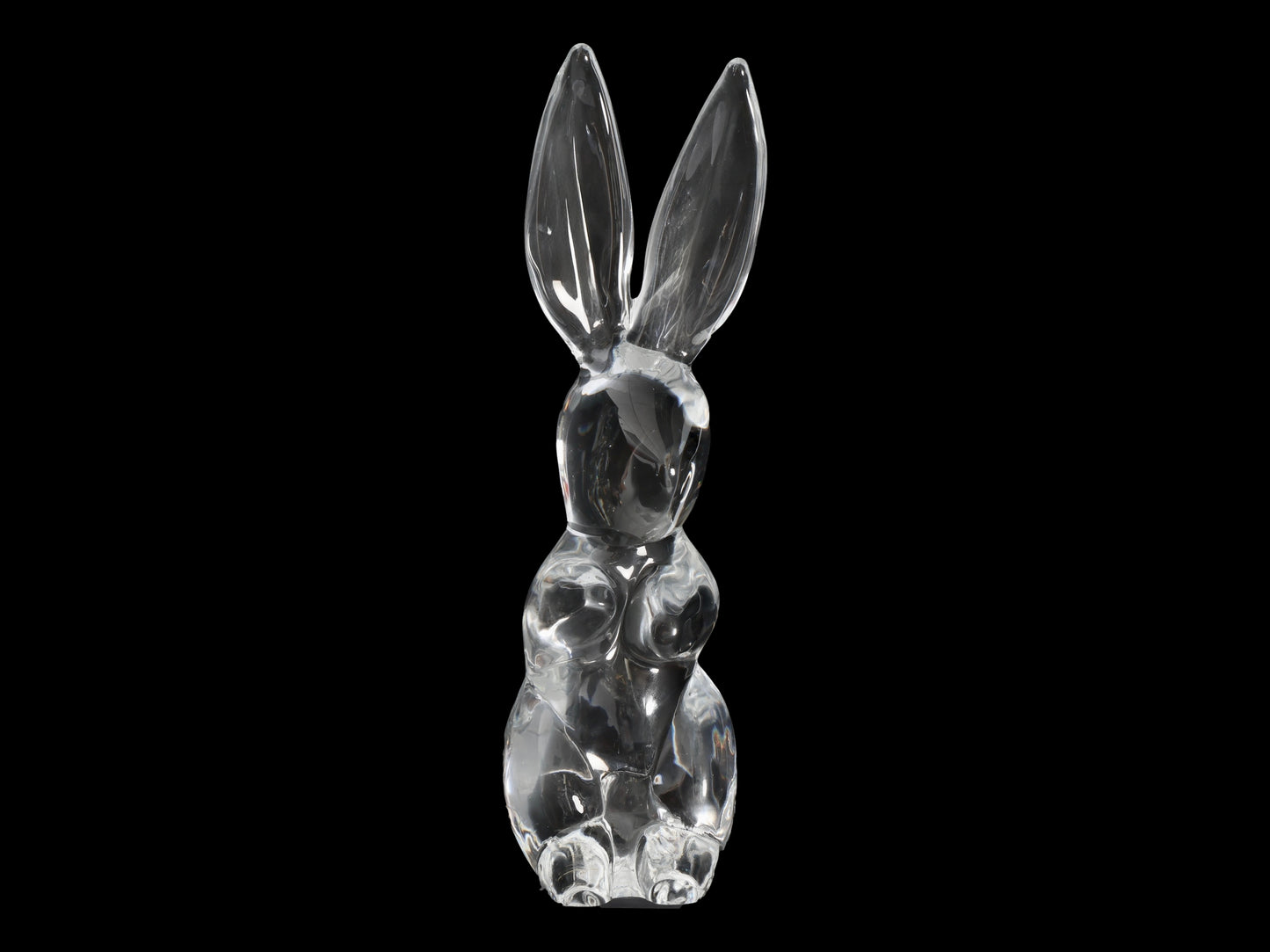 Large French Daum Crystal Rabbit