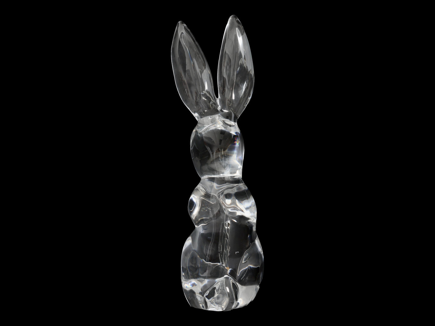 Large French Daum Crystal Rabbit