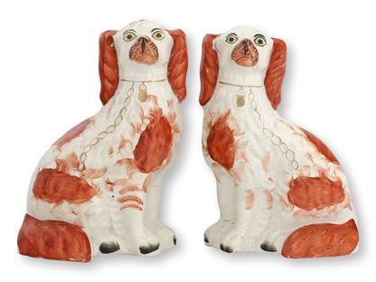 c. 1870s English Victorian 8.5" King Charles Spaniel Dogs