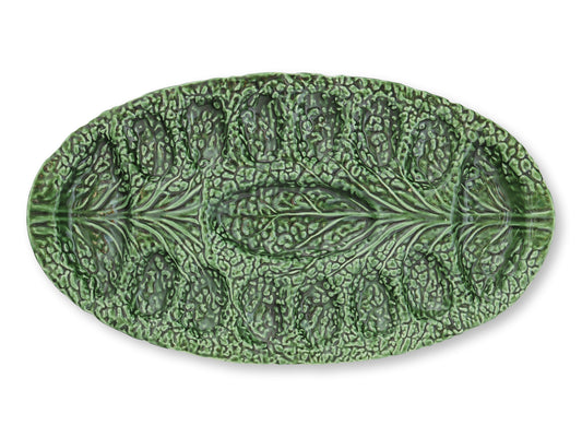 Majolica Cabbageware Deviled Egg Plate