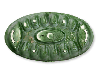 Majolica Cabbageware Deviled Egg Plate
