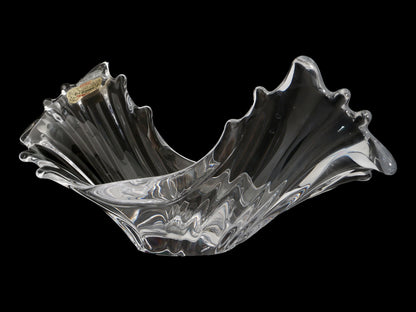 COFRAC French Crystal Winged Wave Bowl