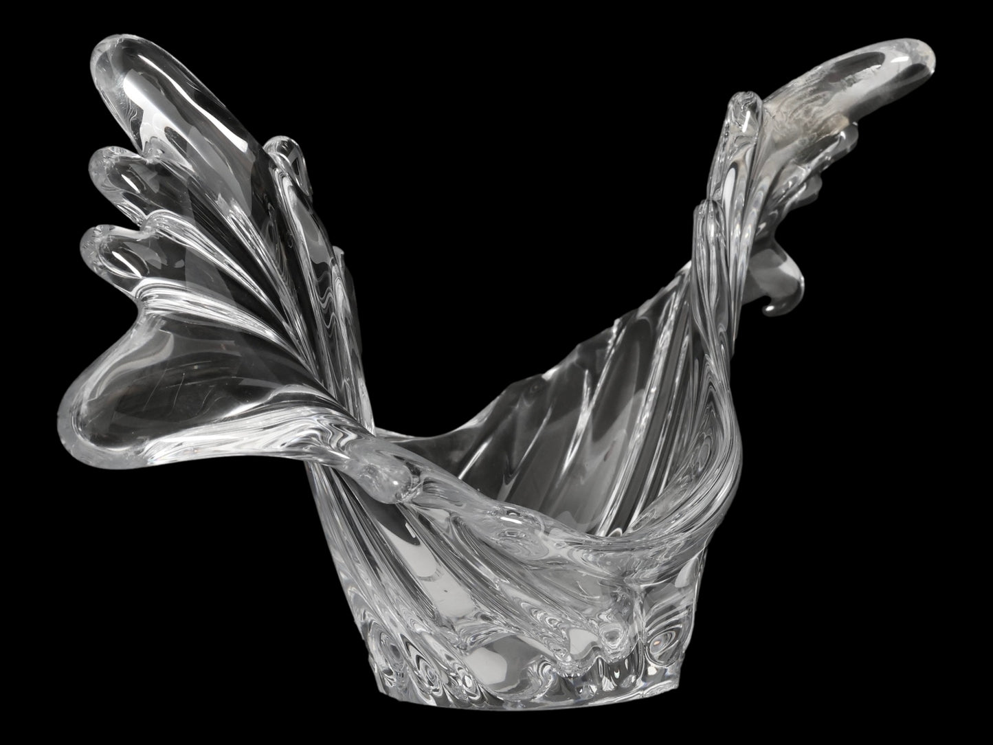 COFRAC French Crystal Winged Wave Bowl