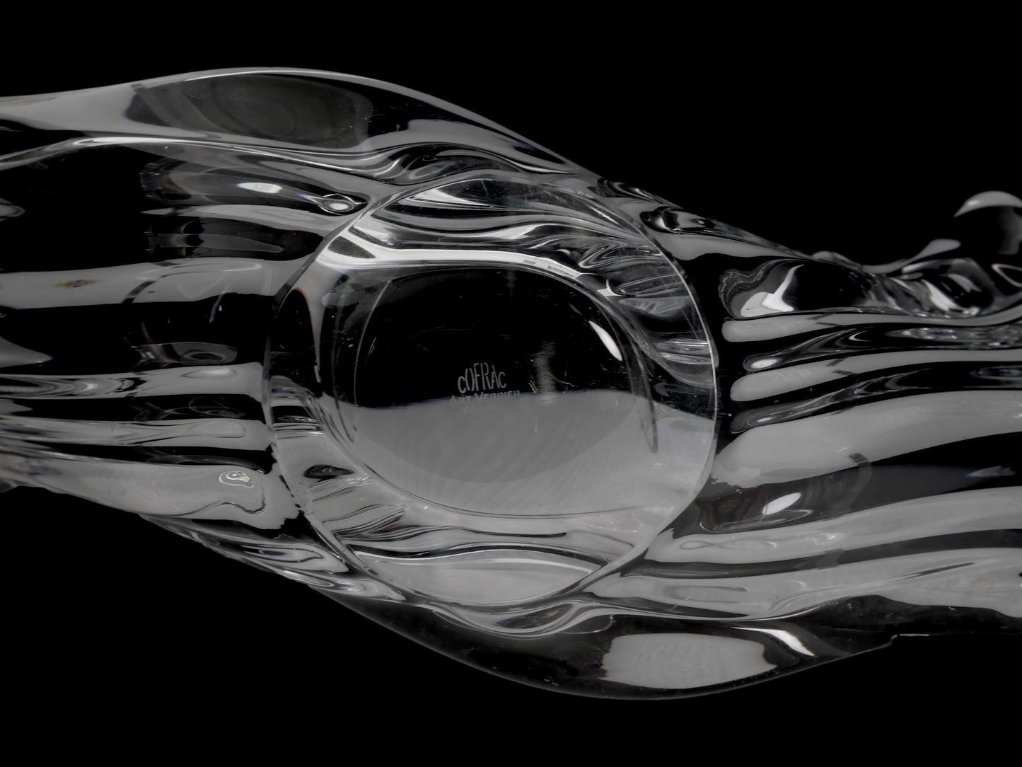 COFRAC French Crystal Winged Wave Bowl