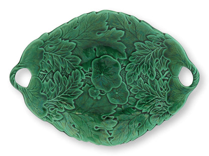 English Green Majolica Serving Dish