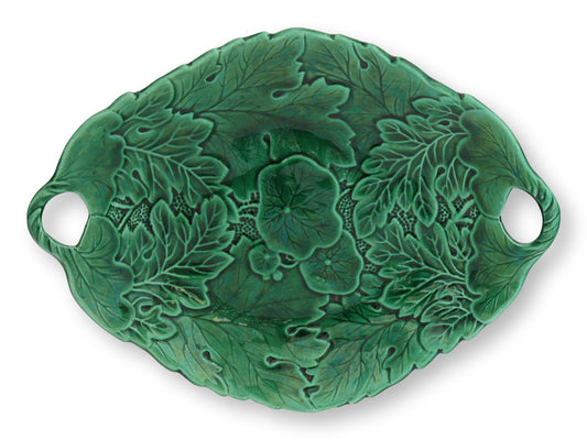 English Green Majolica Serving Dish