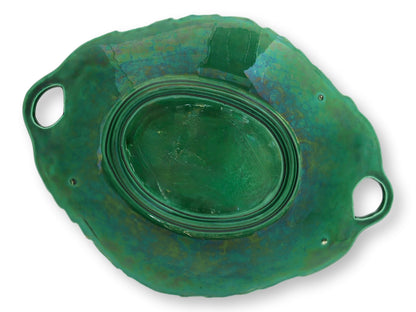English Green Majolica Serving Dish