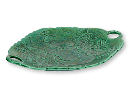 English Green Majolica Serving Dish