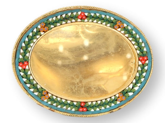 Midcentury Italian Micromosaic Oval Picture Frame
