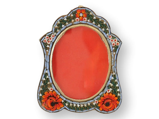 Midcentury Italian Micromosaic Oval Picture Frame