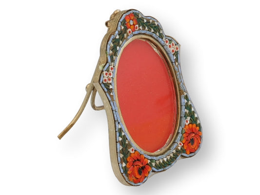 Midcentury Italian Micromosaic Oval Picture Frame