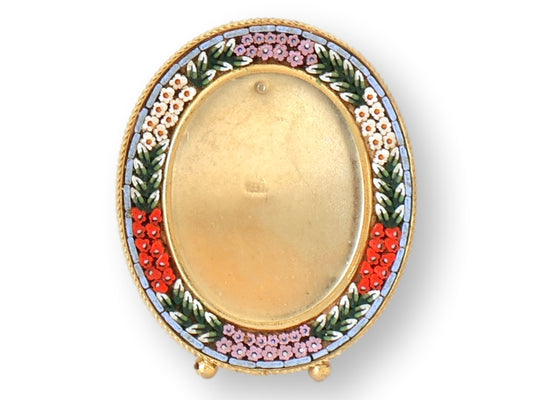 Midcentury Italian Micromosaic Oval Picture Frame