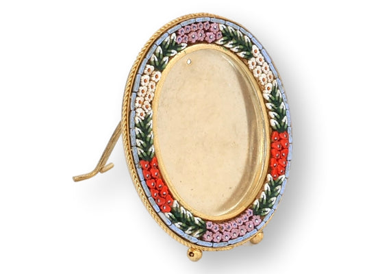Midcentury Italian Micromosaic Oval Picture Frame