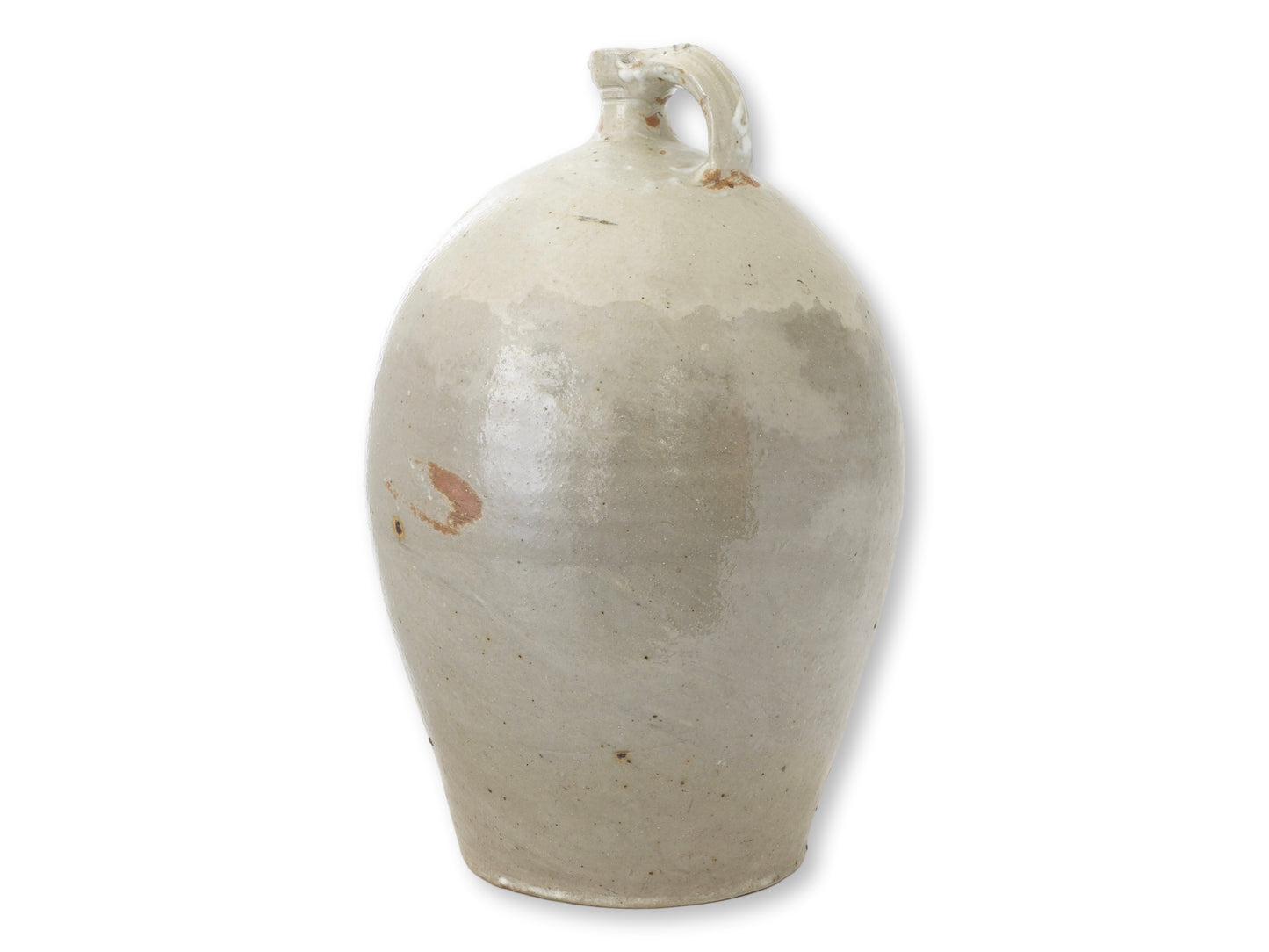 Large Antique French Glazed Terracotta Jug
