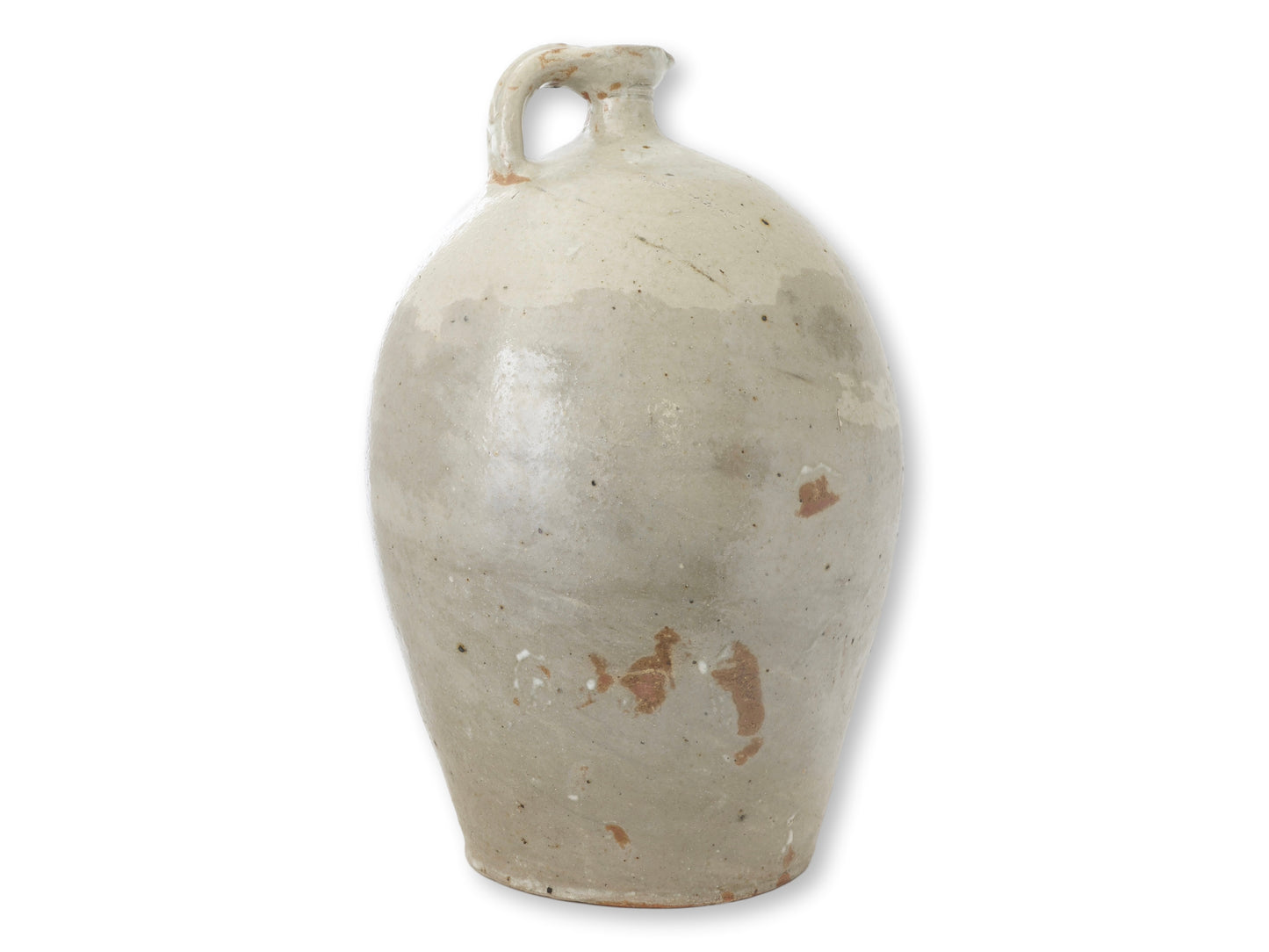 Large Antique French Glazed Terracotta Jug