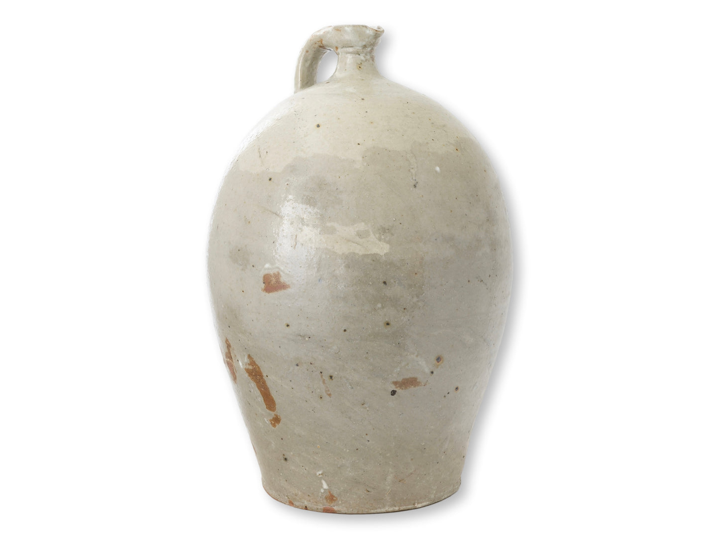 Large Antique French Glazed Terracotta Jug