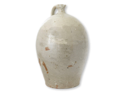 Large Antique French Glazed Terracotta Jug