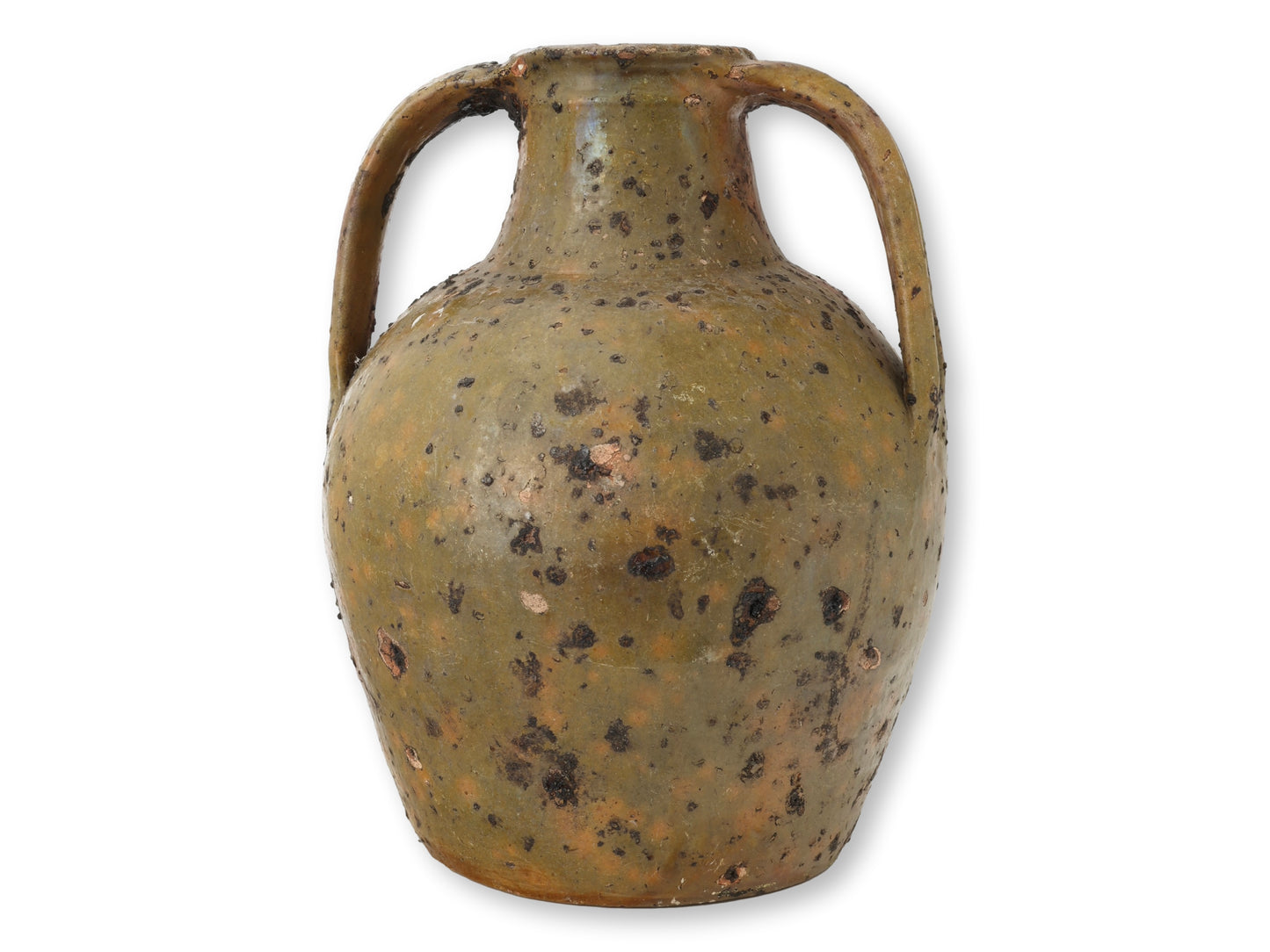 Large Antique French Glazed Terracotta Jug