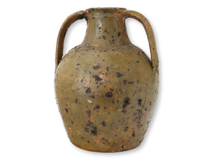 Large Antique French Glazed Terracotta Jug