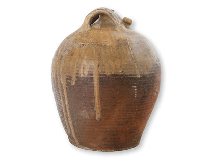 Large Antique French Glazed Terracotta Jug