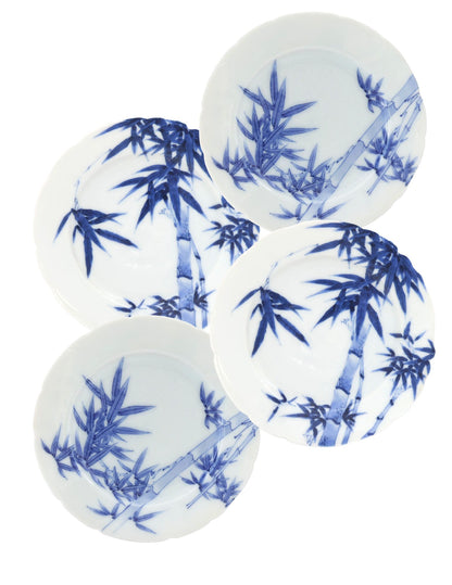 Japanese Meiji Porcelain Bamboo Cake Plates