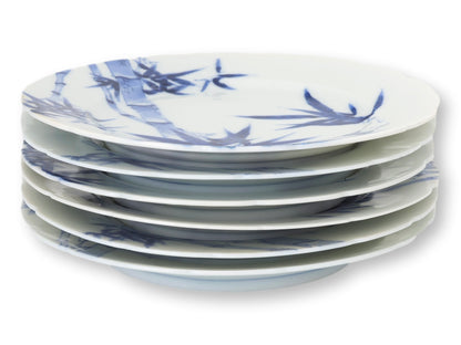 Japanese Meiji Porcelain Bamboo Cake Plates