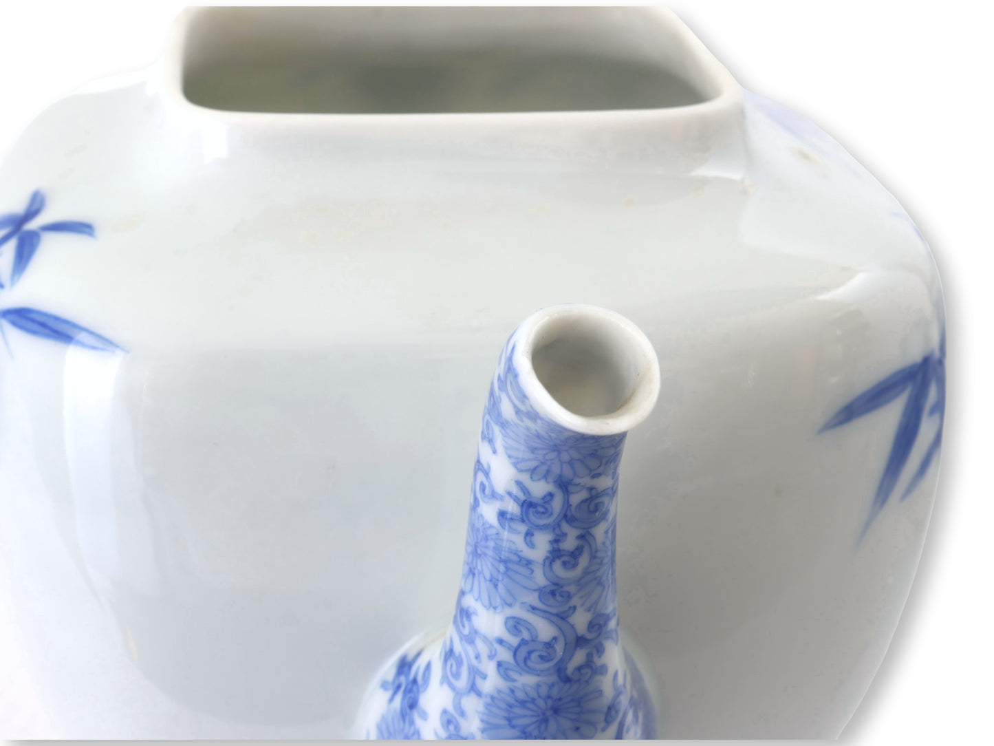 Japanese Meiji Porcelain Bamboo Tea Set, 3 Pieces