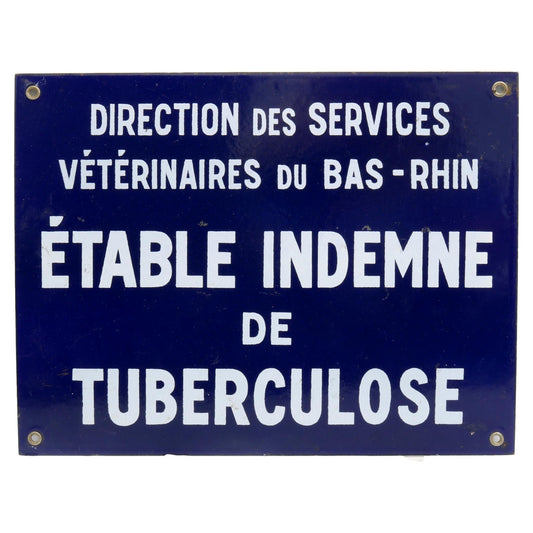 Vintage French Enamel Veterinary Health Sign
