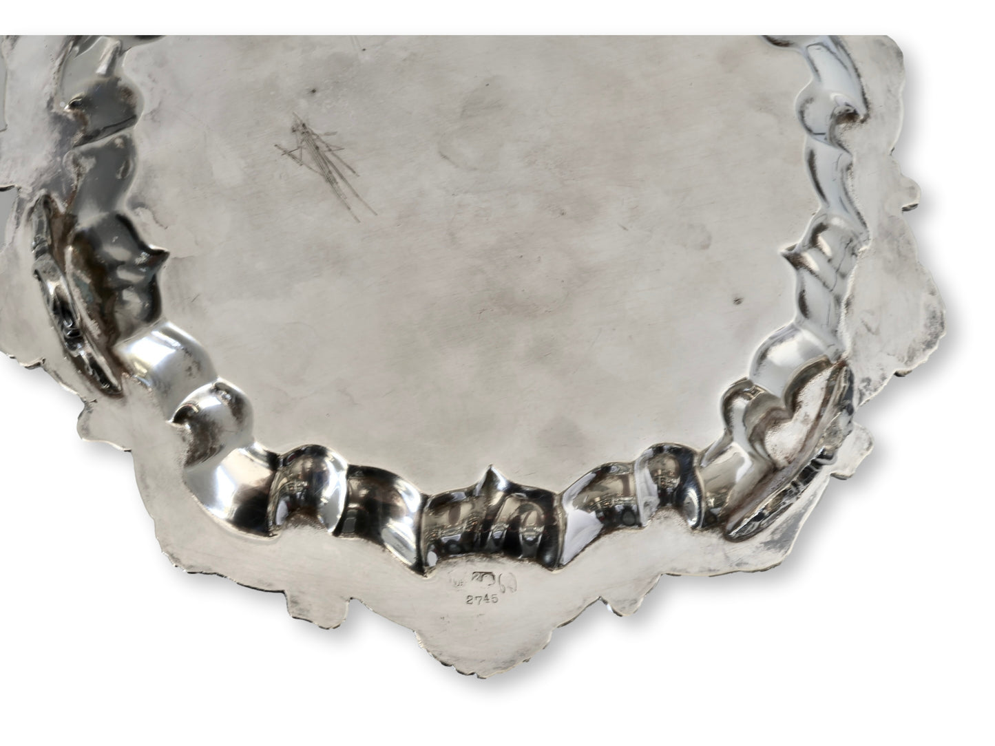 Antique English Silverplate Petit 'D' Tray