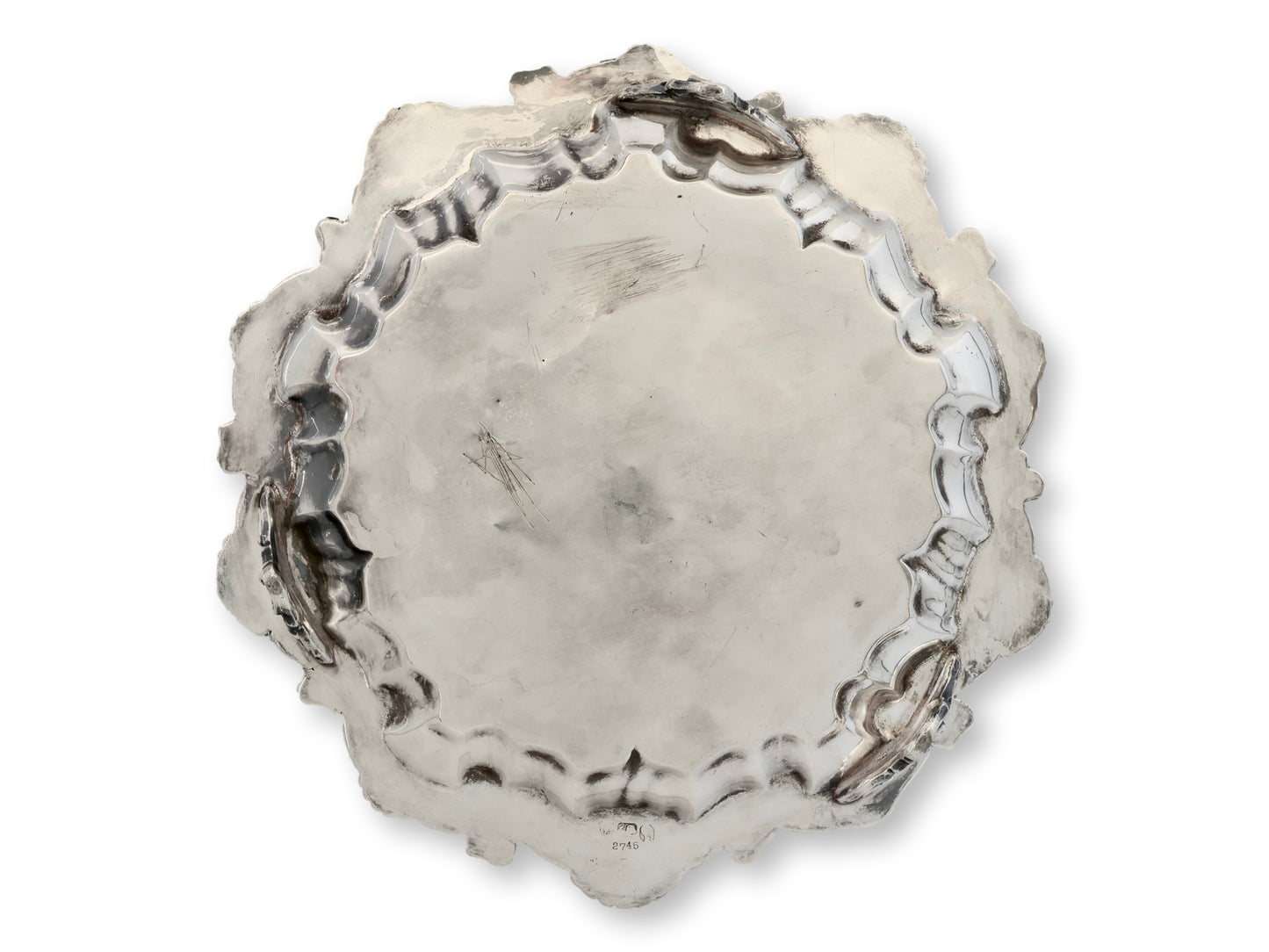 Antique English Silverplate Petit 'D' Tray