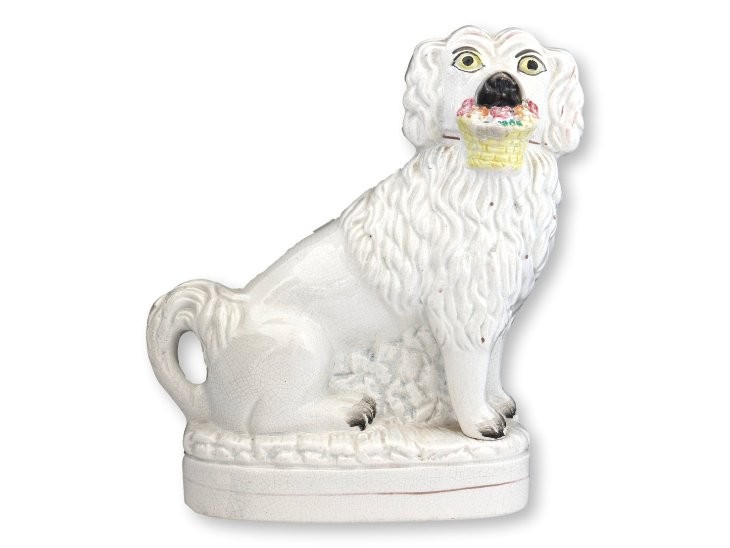 c. 1850s English Victorian King Charles Spaniel Basket Dog