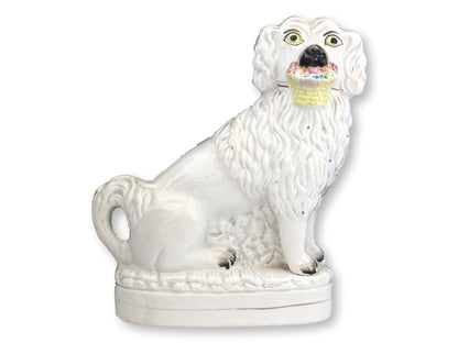 c. 1850s English Victorian King Charles Spaniel Basket Dog
