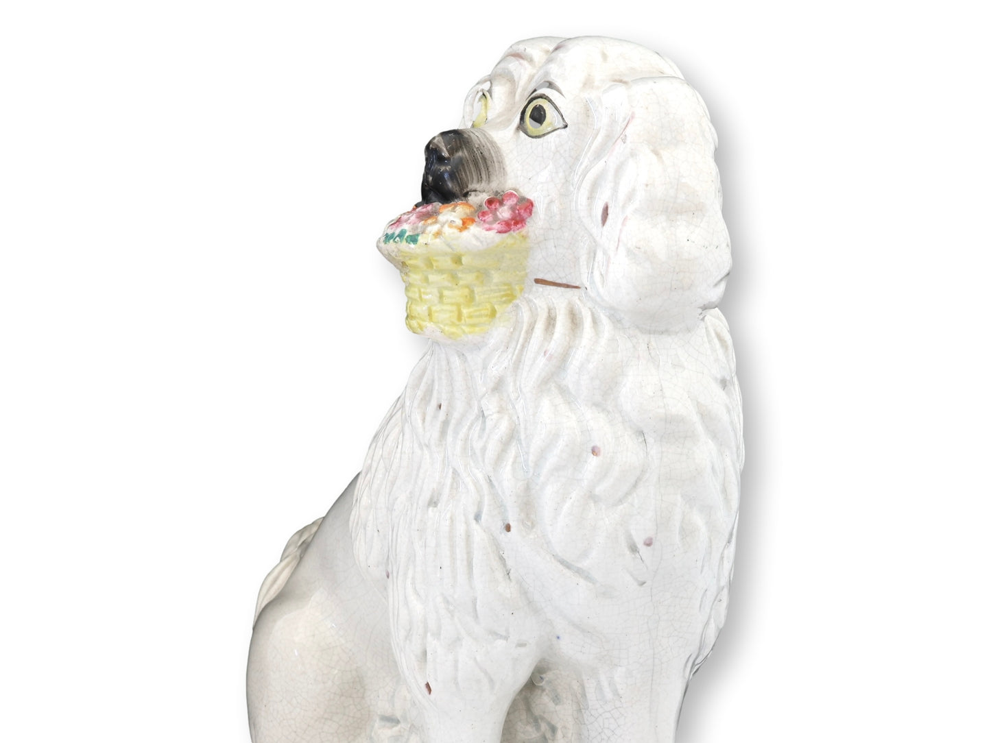 c. 1850s English Victorian King Charles Spaniel Basket Dog